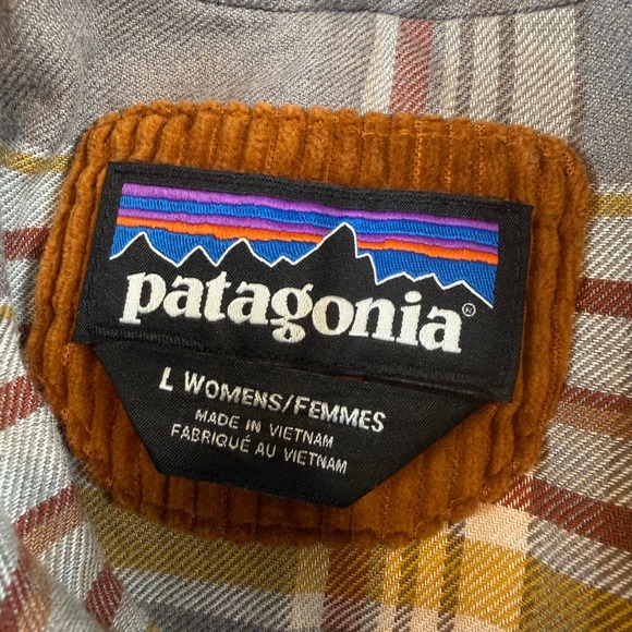 Patagonia Women Large Cord Fjord Down Coat Orange Full Zip Down Insulated Jacket - Picture 6 of 10